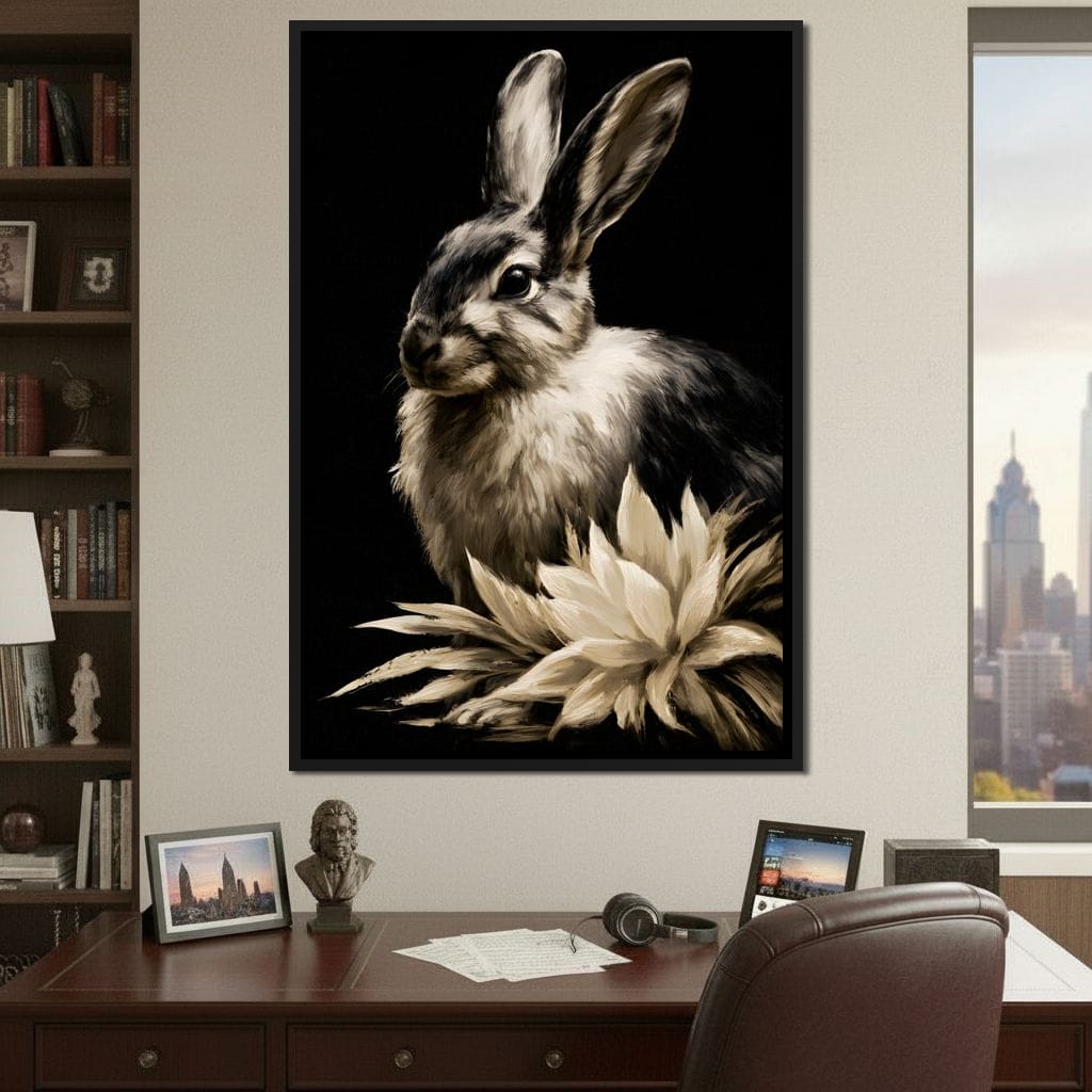 Quiet Contemplation Of The Wild Hare Canvas Wall Art