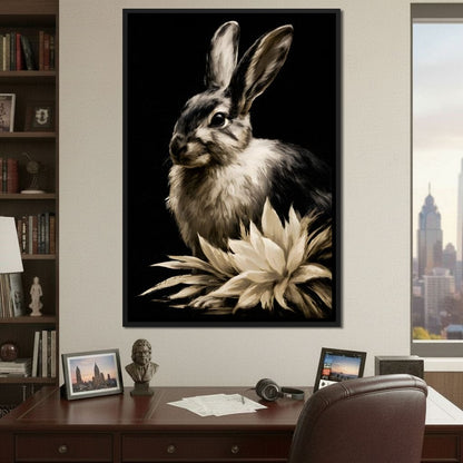 Quiet Contemplation Of The Wild Hare Canvas Wall Art