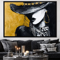Golden Outlaw Shadow Portrait Canvas Wall Art
