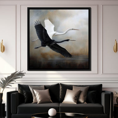Heron Harmony Canvas Wall Art