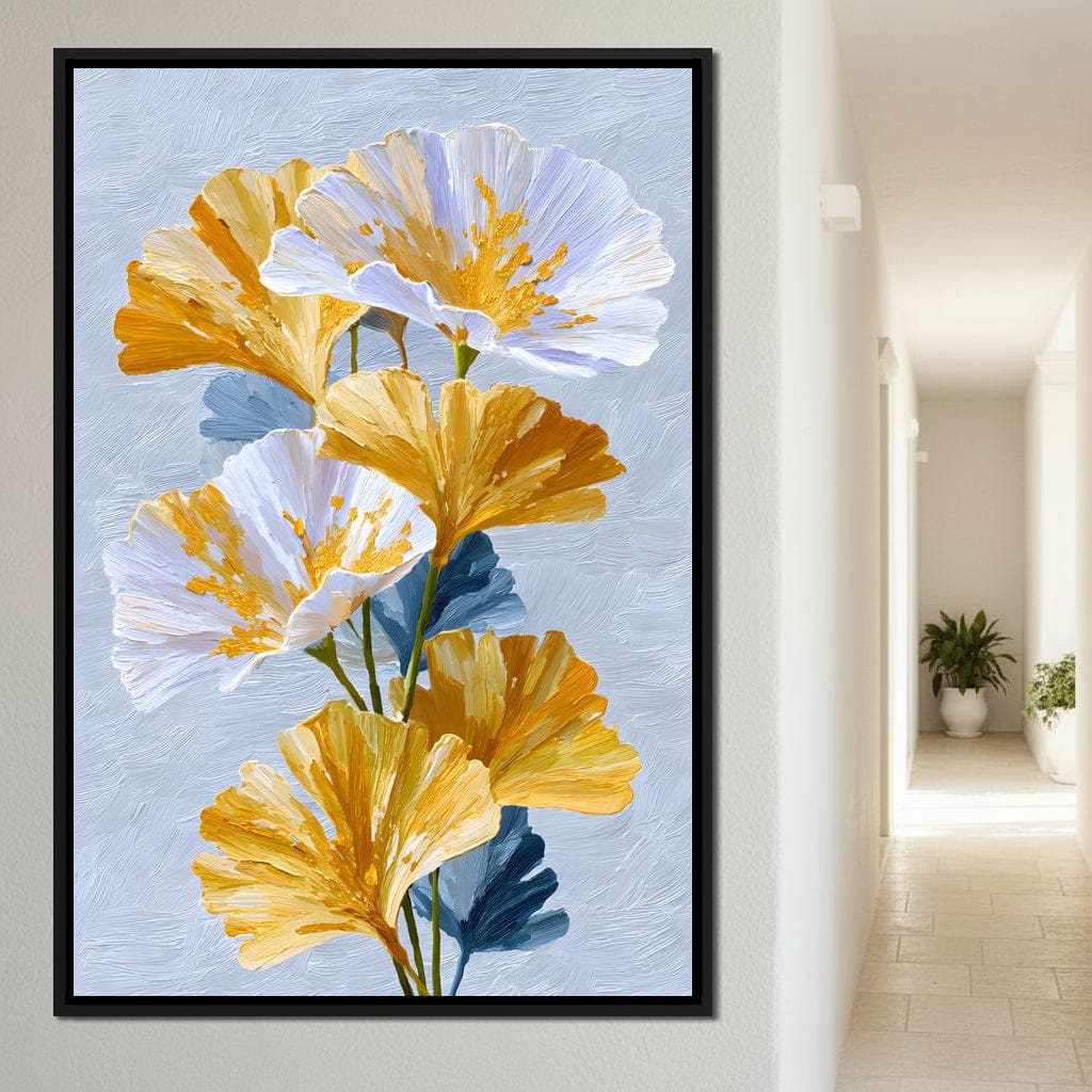 Golden Poppies Soft Light Canvas Wall Art