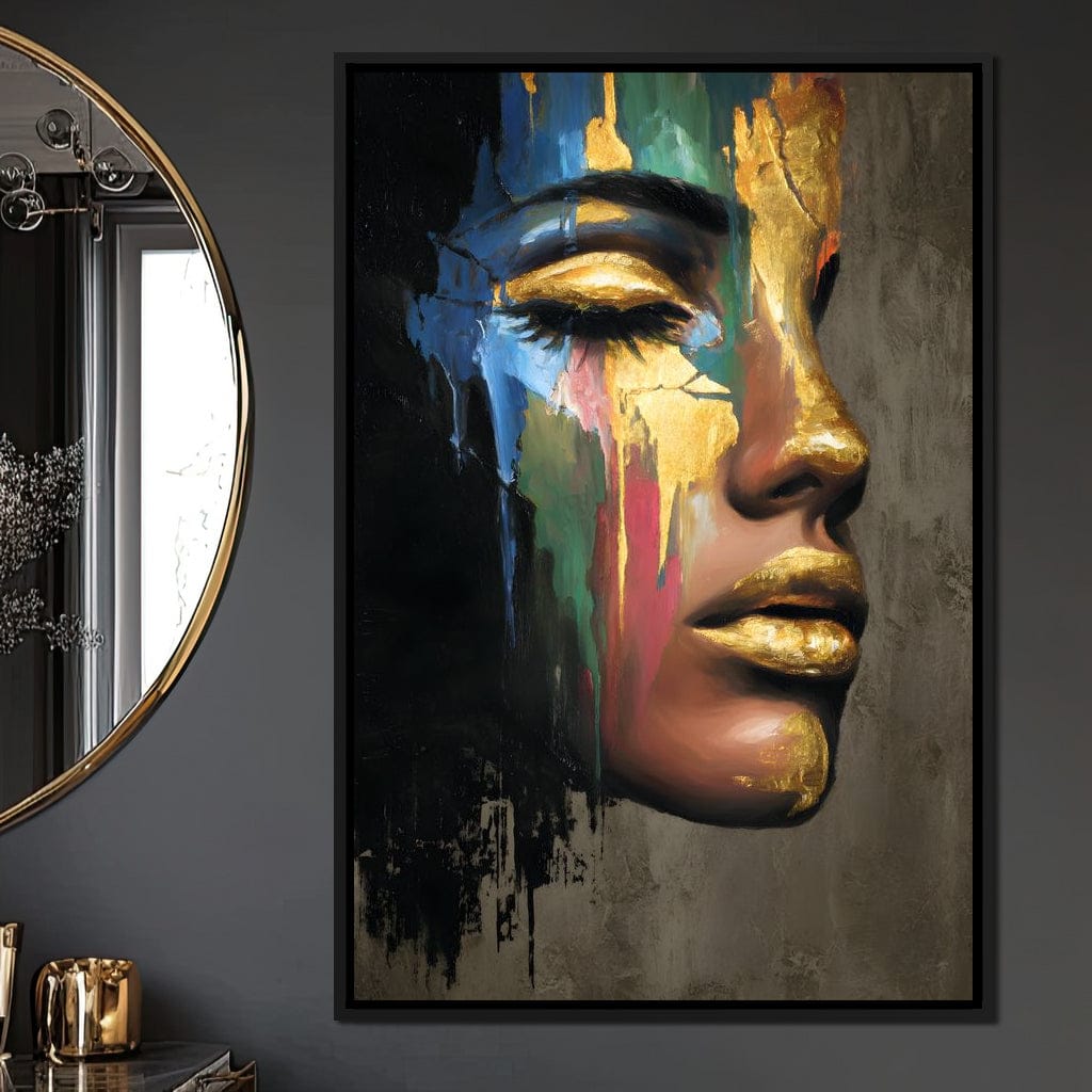 Golden Silhouette Awakening Canvas Wall Art