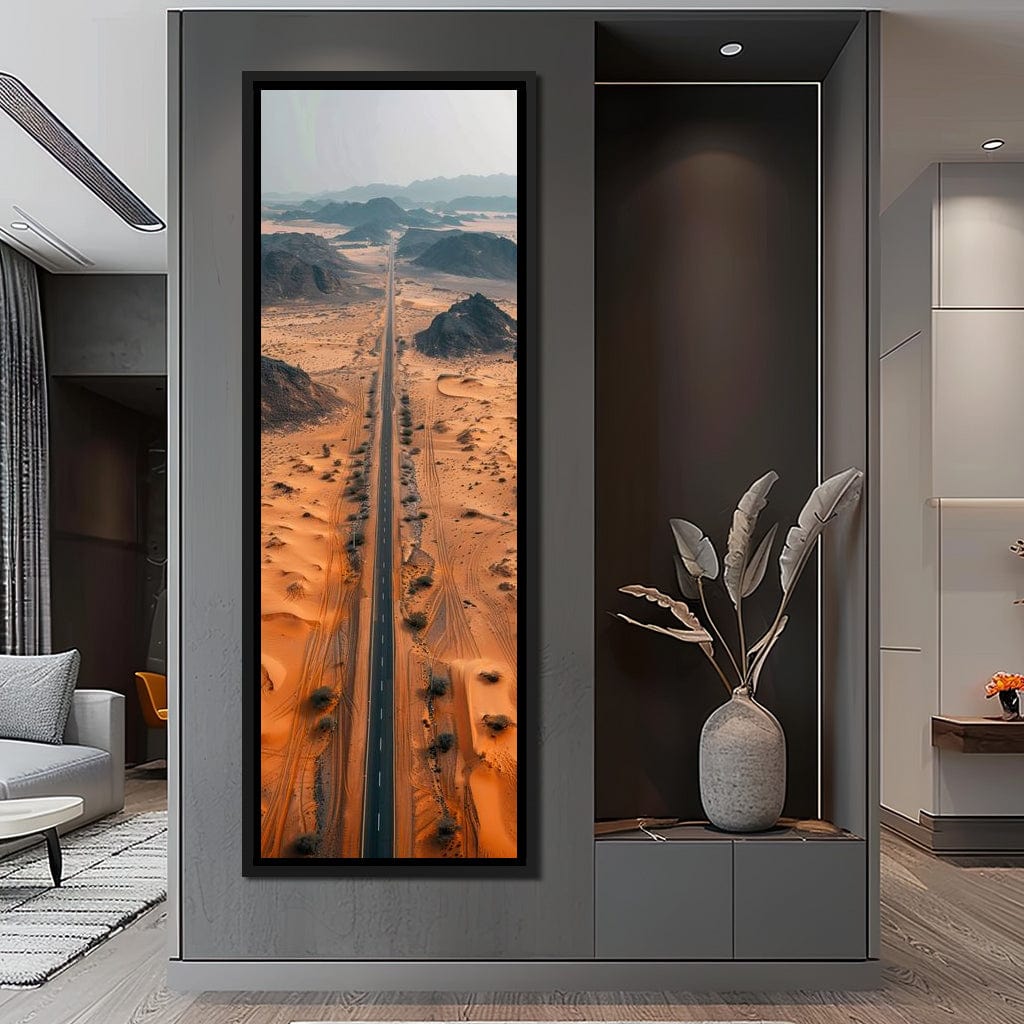 Desert Highway Serenity Canvas Wall Art
