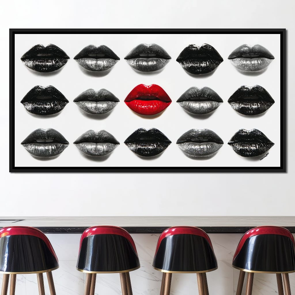 Sensual Lips Bold Defiance Canvas Wall Art