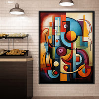 Mosaic of Colorful Cubism Canvas Wall Art