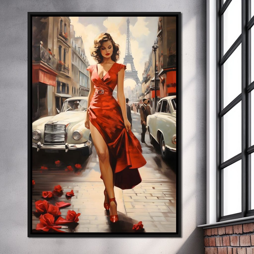 Glamour in the Streets of Paris Canvas Wall Art