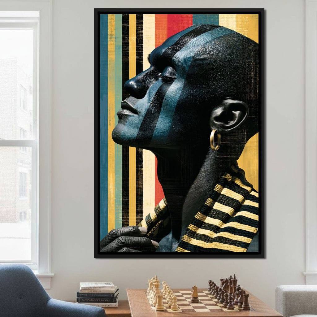 Pan Africa Colours Silhouette Canvas Wall Art