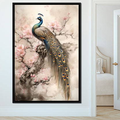 Longtailed Peacock Canvas Wall Art
