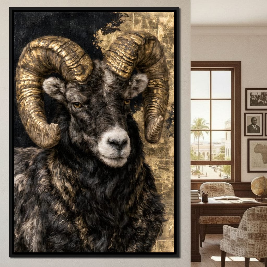 Guardian of the Gilded Peak Canvas Wall Art