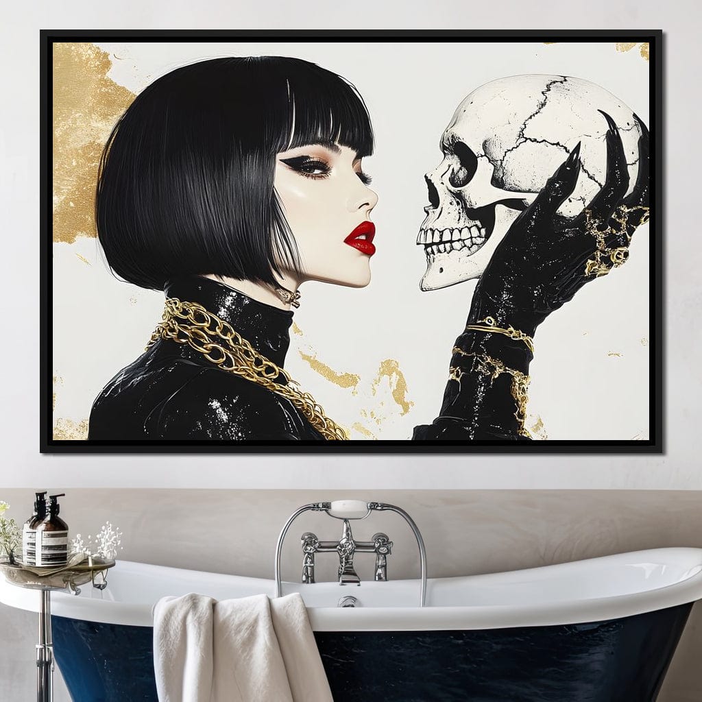 Eternal Bond Skull Canvas Wall Art