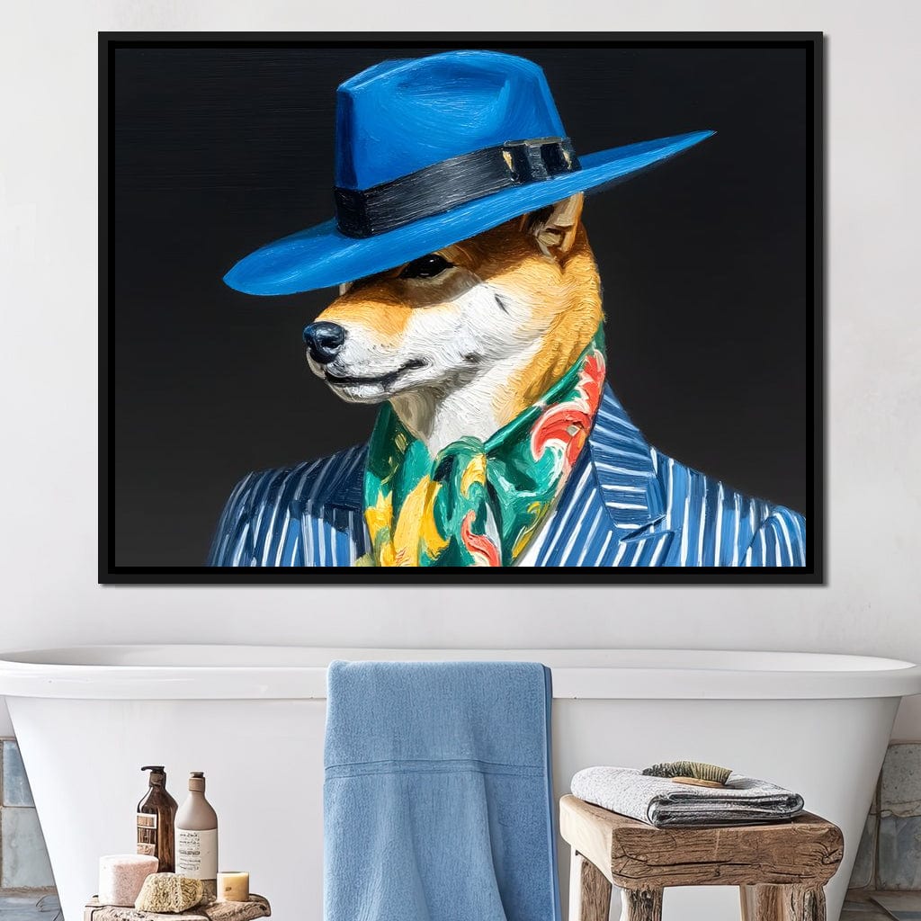 Canine Dapper Delight Canvas Wall Art