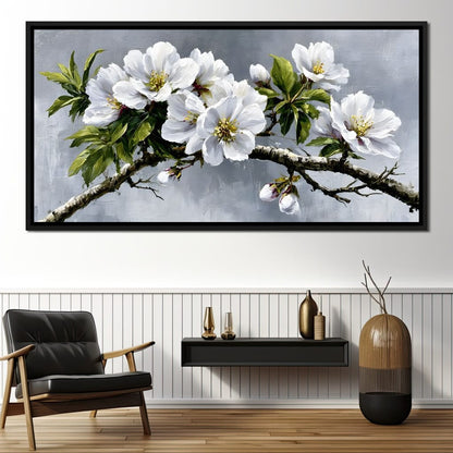 Soft Petals On Silver Morning Canvas Wall Art