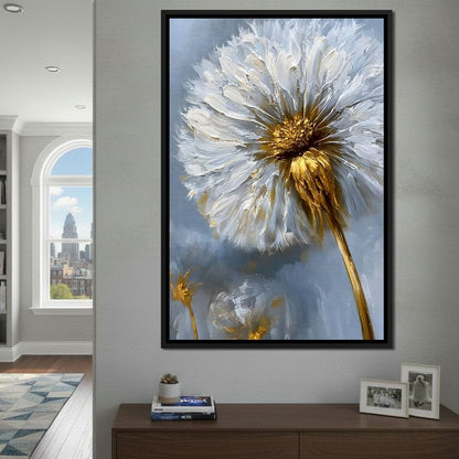 Gilded Dandelion Canvas Wall Art