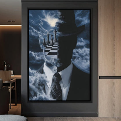 Surreal Chessboard Mind Horizon Canvas Wall Art