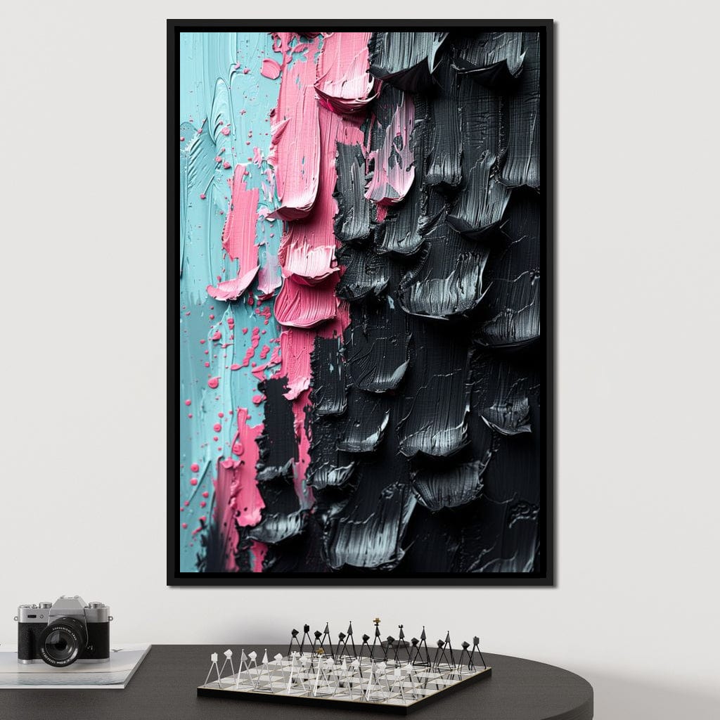 Sable Petals on Aquatic Breeze Canvas Wall Art