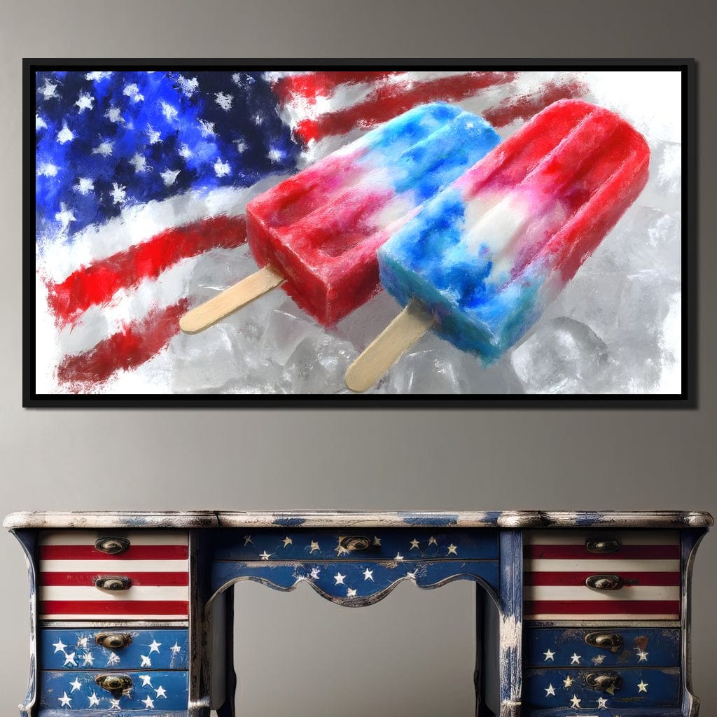 Patriotic Popsicle Delight Canvas Wall Art