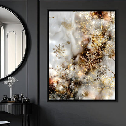 Golden Snowflake Reverie Canvas Wall Art