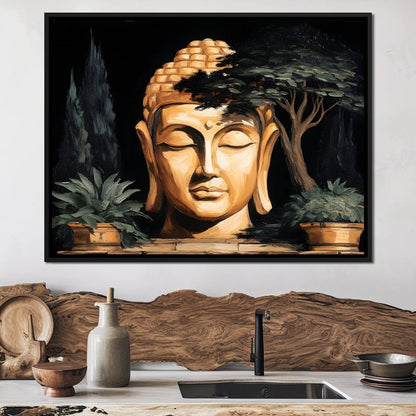Tranquil Buddha Garden Essence Canvas Wall Art