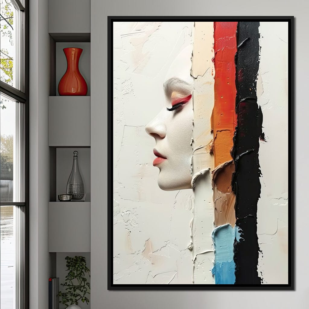 Painted Visage Fragmented Canvas Wall Art