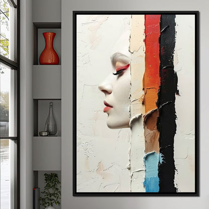 Painted Visage Fragmented Canvas Wall Art