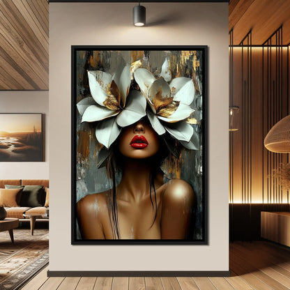 Golden Petals Revelation Canvas Wall Art