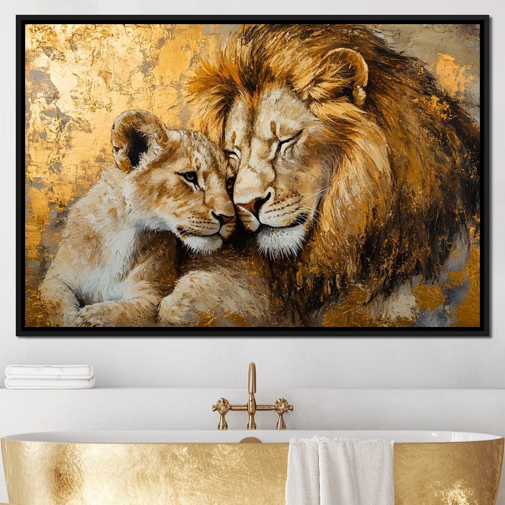 Golden Lions Canvas Wall Art