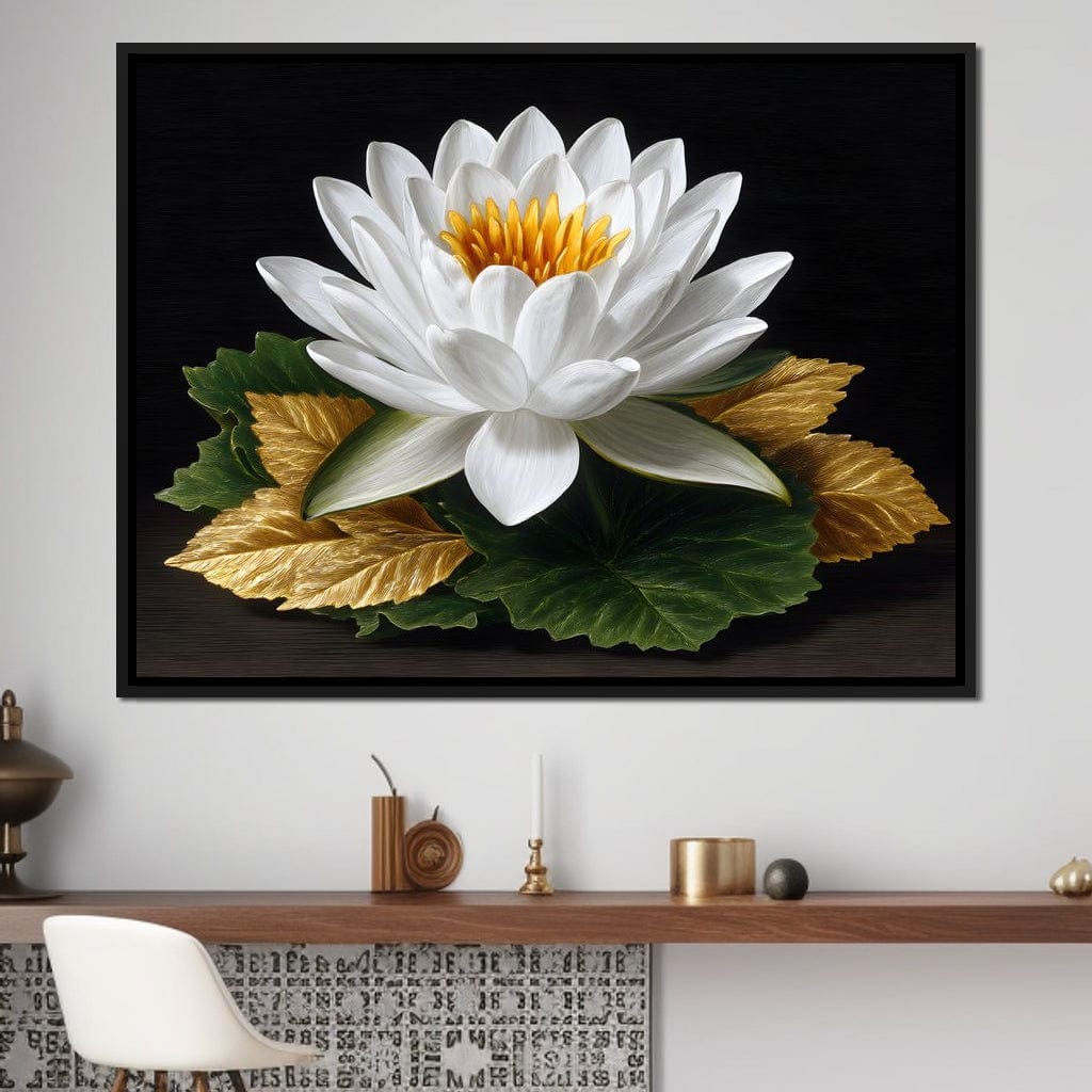 Radiant Lotus Elegance Canvas Wall Art