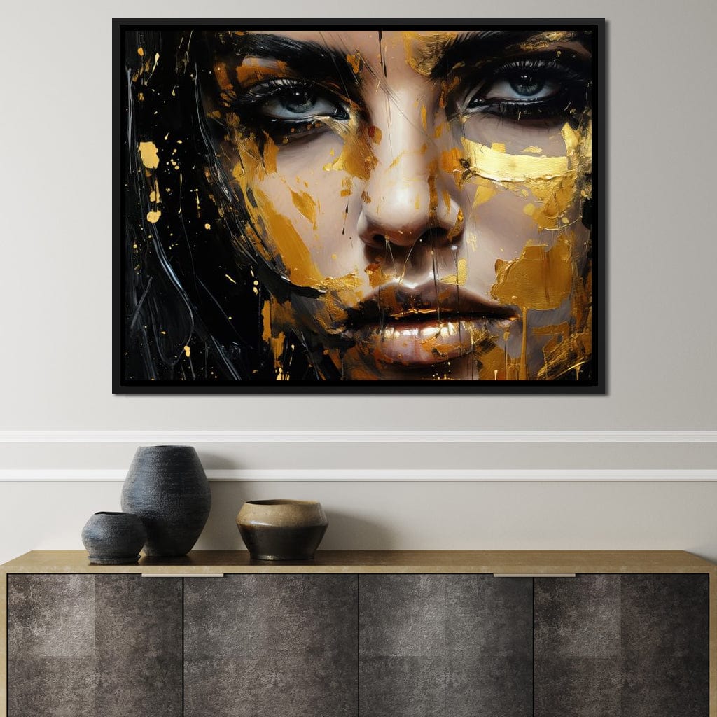 Black Gold Urban Graffiti Canvas Wall Art