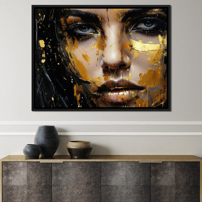 Black Gold Urban Graffiti Canvas Wall Art
