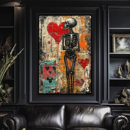 Romantic Skeleton 1 Canvas Wall Art