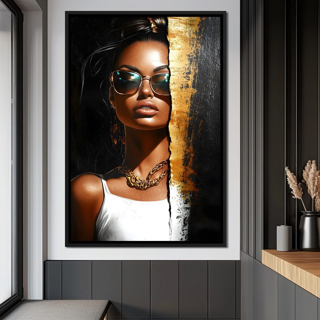 Golden Radiance Encounter Canvas Wall Art
