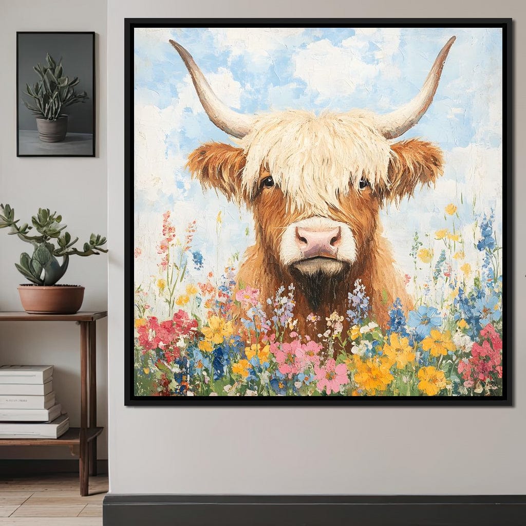 Highland Bloom Encounter Canvas Wall Art
