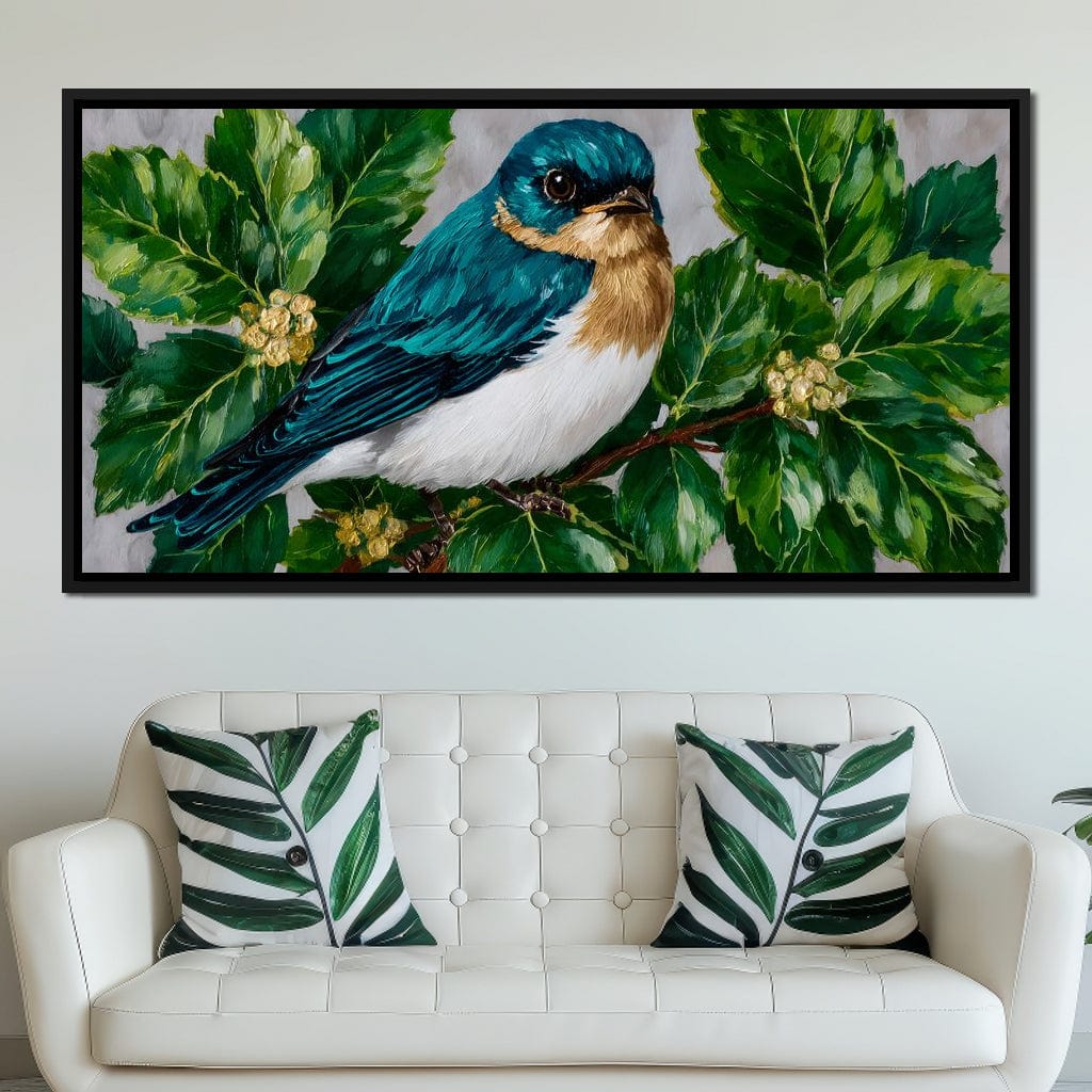 Emerald Wings Nature's Bird Canvas Wall Art