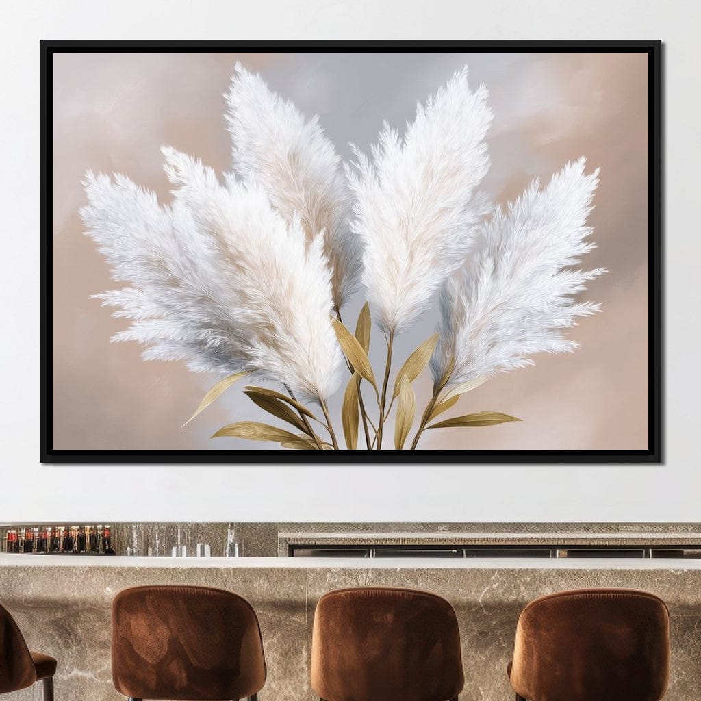 Soft Pampas Feathers Bouquet Canvas Wall Art