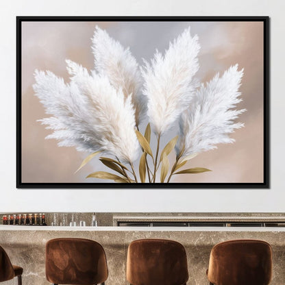 Soft Pampas Feathers Bouquet Canvas Wall Art
