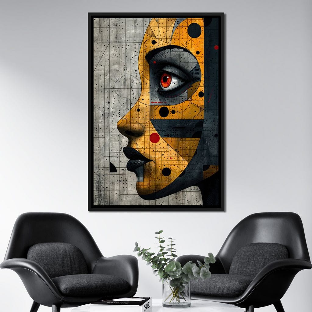 Mechanized Visage Unveiled Canvas Wall Art
