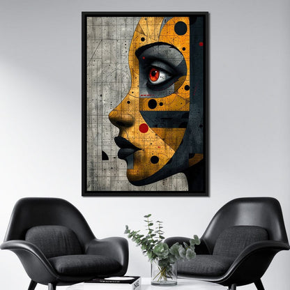 Mechanized Visage Unveiled Canvas Wall Art