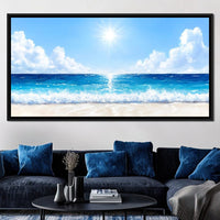 Endless Horizon Sunlit Beach Canvas Wall Art