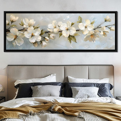 Blossoming Alabaster Flowers Canvas Wall Art