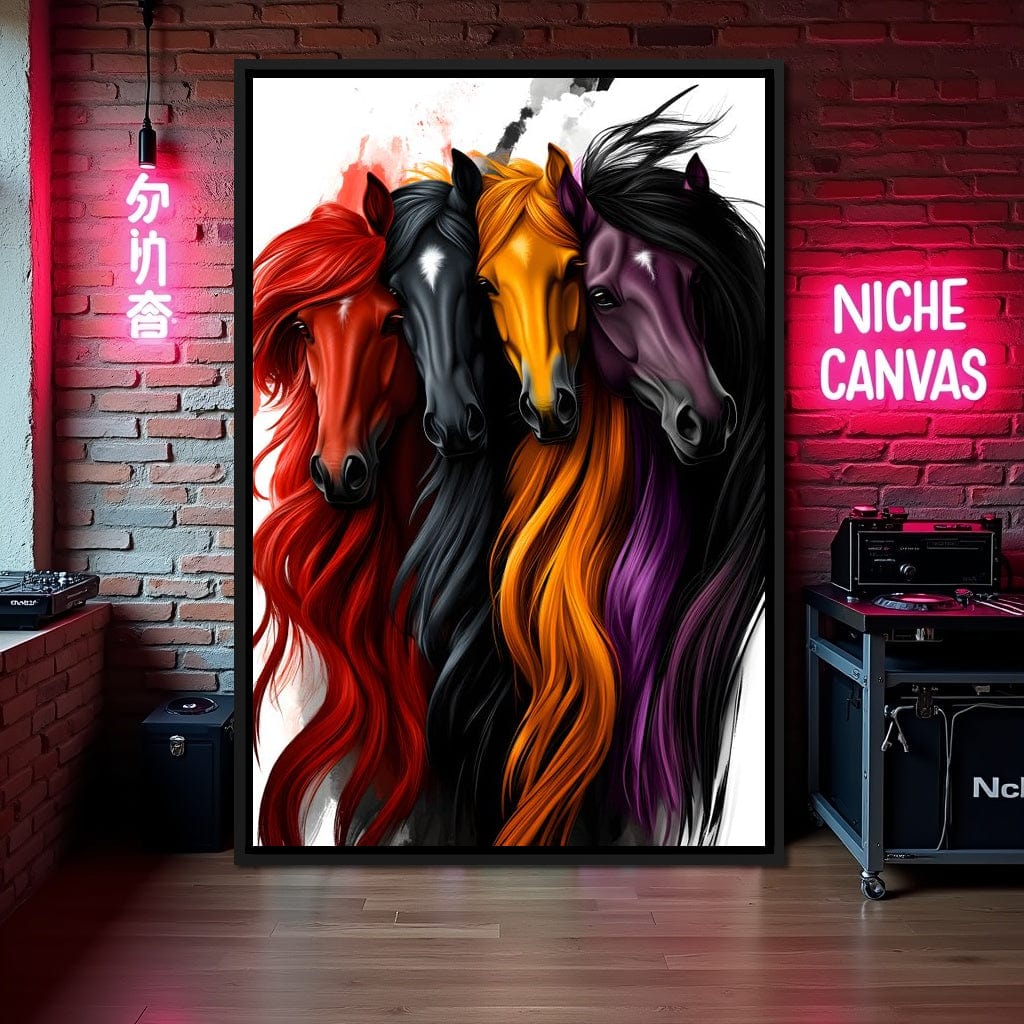 Equestrian Quartet Harmony Canvas Wall Art