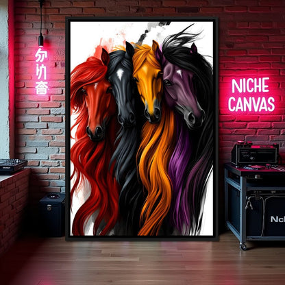 Equestrian Quartet Harmony Canvas Wall Art