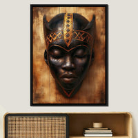 Golden Tribal Sentinel Canvas Wall Art
