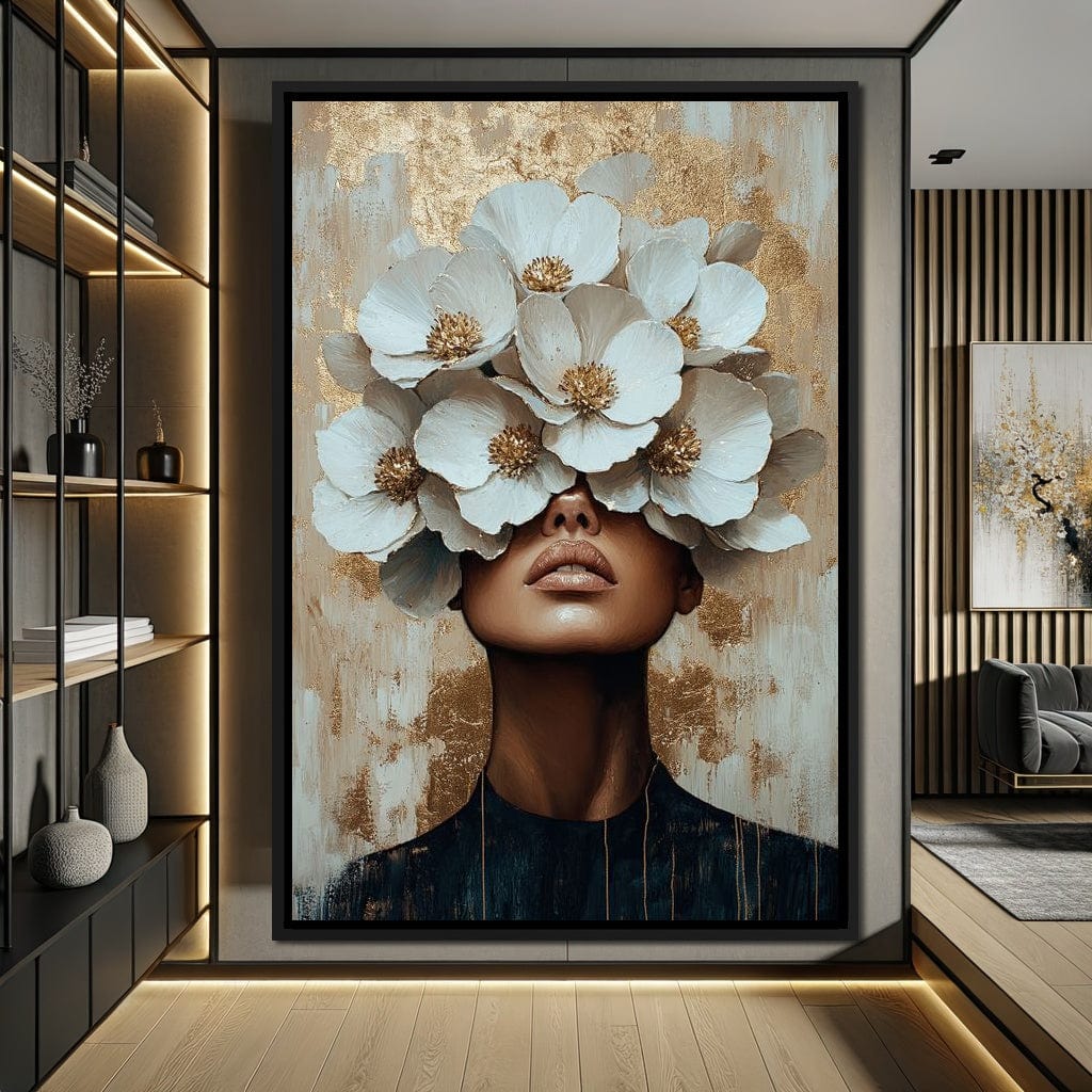 Golden Blossoms Enchantment Canvas Wall Art