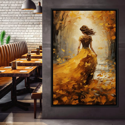 Amber Forest Promenade Canvas Wall Art