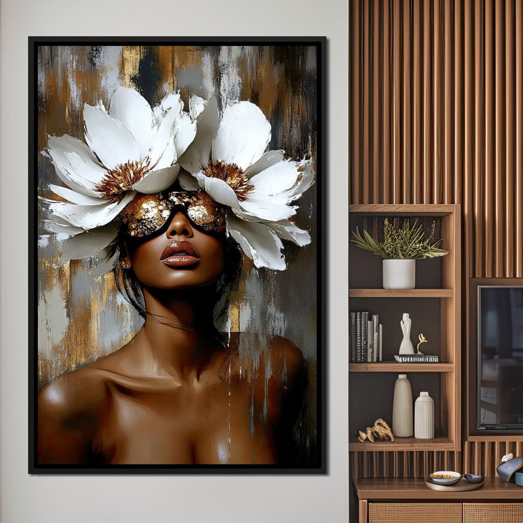 Golden Petals Envisioned Canvas Wall Art