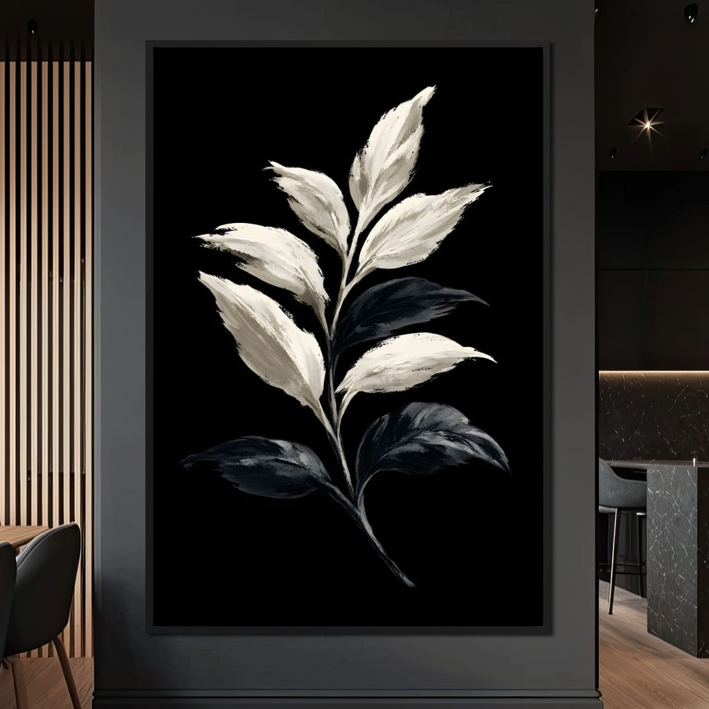 Silent Presence of Pale Leaves Canvas Wall Art