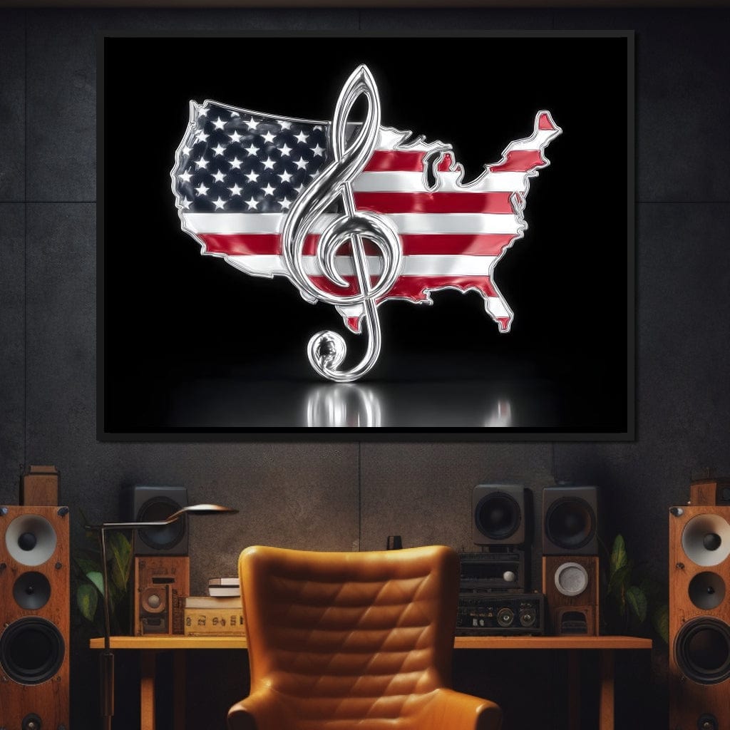 Patriotic Melody Stars Stripes Canvas Wall Art