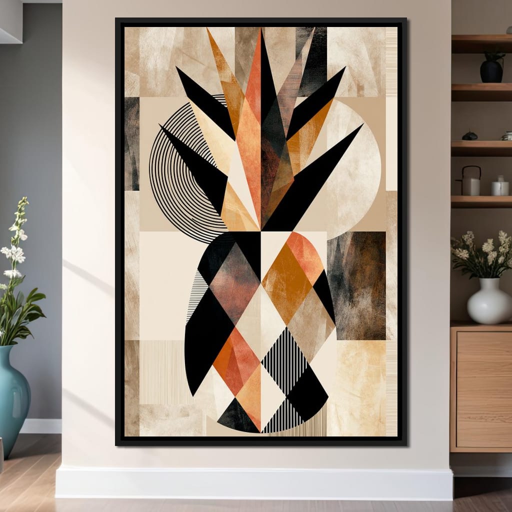 Geometric Still Life of Tropical Pineapple Canvas Wall Art