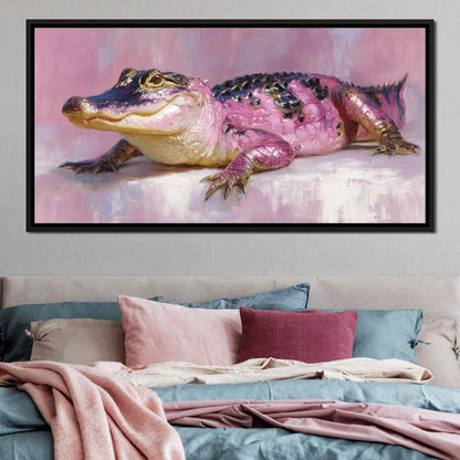 Pink Gator Lounge Portrait Canvas Wall Art