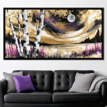 Golden Solstice Over The Purple Wilds Canvas Wall Art